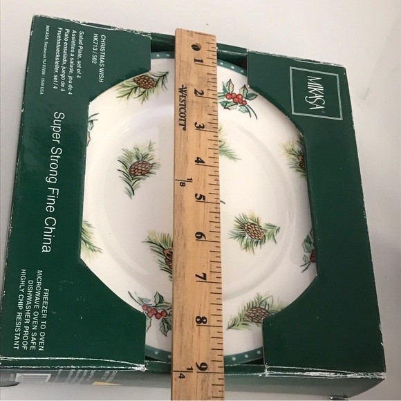 MIKASA Christmas Wish Set of 4 Salad Plates Super Strong Fine China - NIB - Picture 14 of 14
